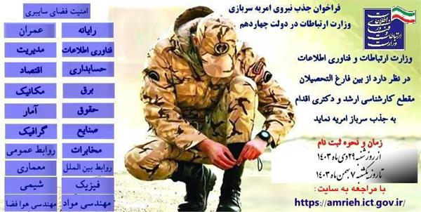 دومین مرحله جذب امریه سربازی وزارت ارتباطات در دولت چهاردهم