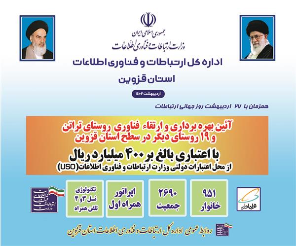روستای تراتن به شبکه ملی اطلاعات متصل شد